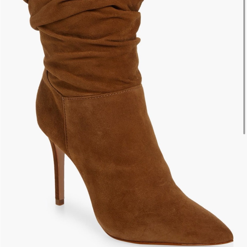 Brown Schutz Ashlee Suede Slouch Stiletto Boots